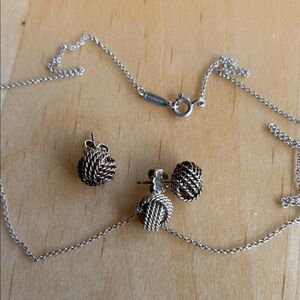 Tiffany & Co. Silver and Brown Necklace Set